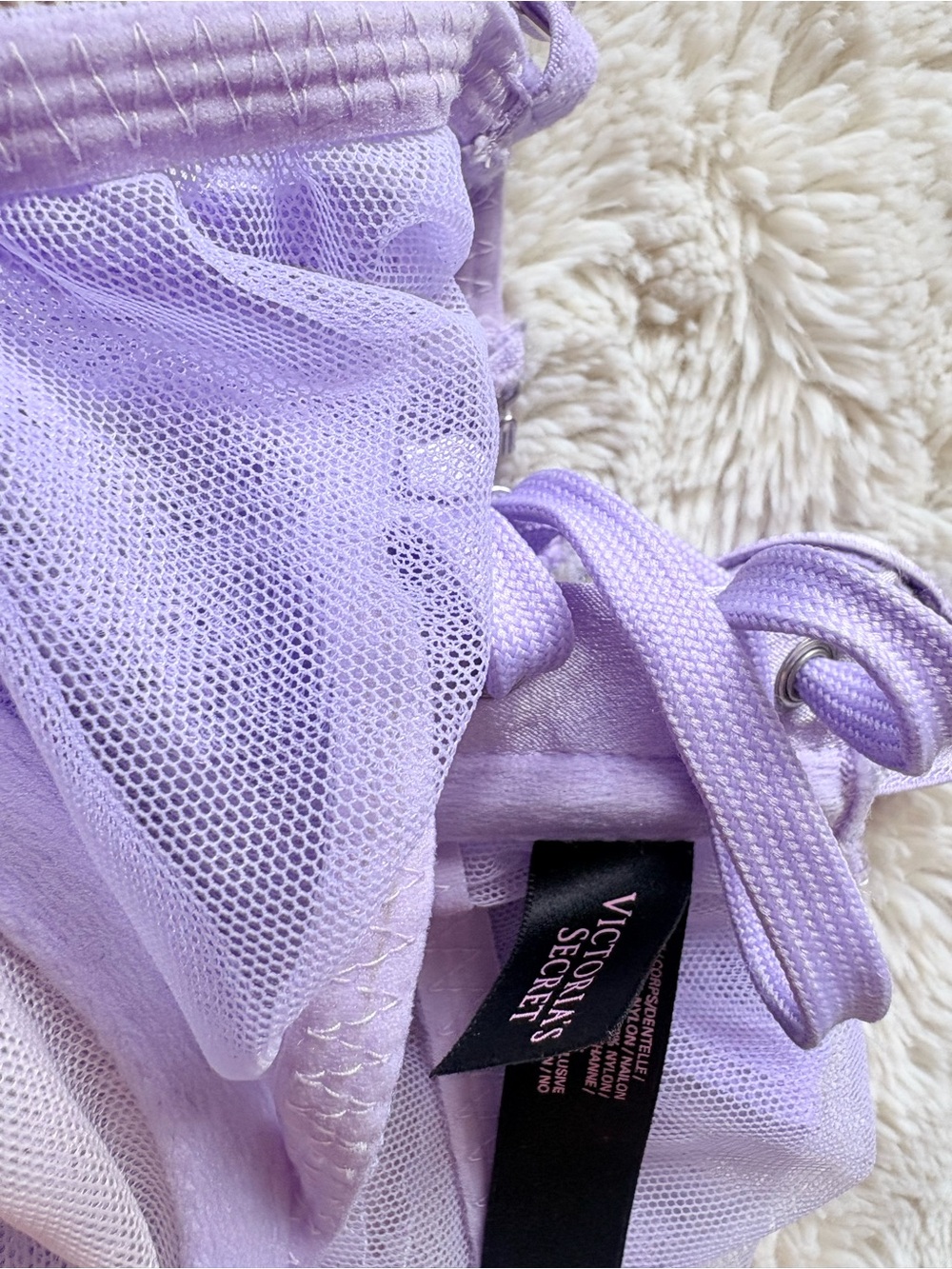 Victoria’s Secret Fairycore Whimsical lilac Lavender Pastel Purple Lace Corset - Picture 10 of 11